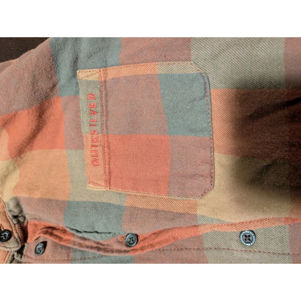 Womens Quicksilver Indie Grunge‎ Plaid Button Down sz XL - Picture 5 of 6